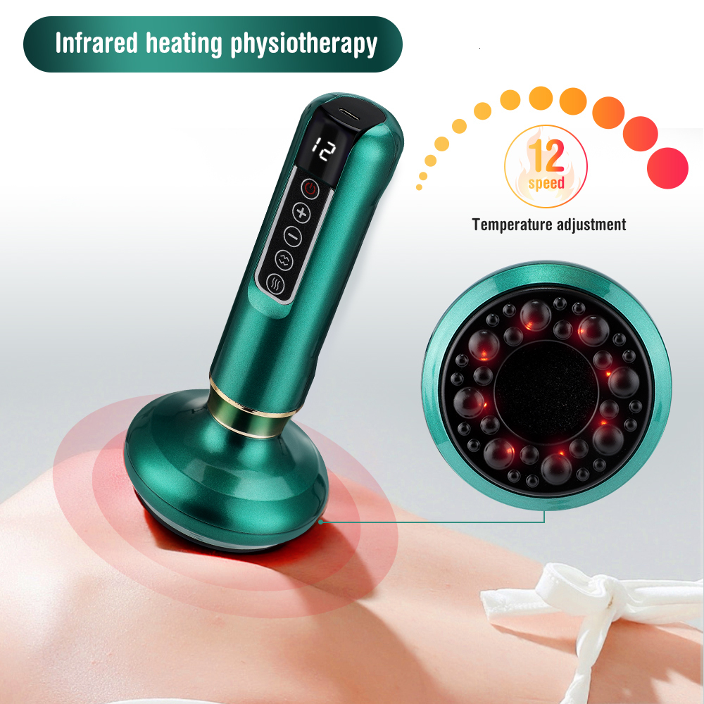 Back Massager JianYouCare Electric Vacuum skin Cupping Therapy Set Heating Suction cups Body blood Scraping guasha cup Beauty Health 230918