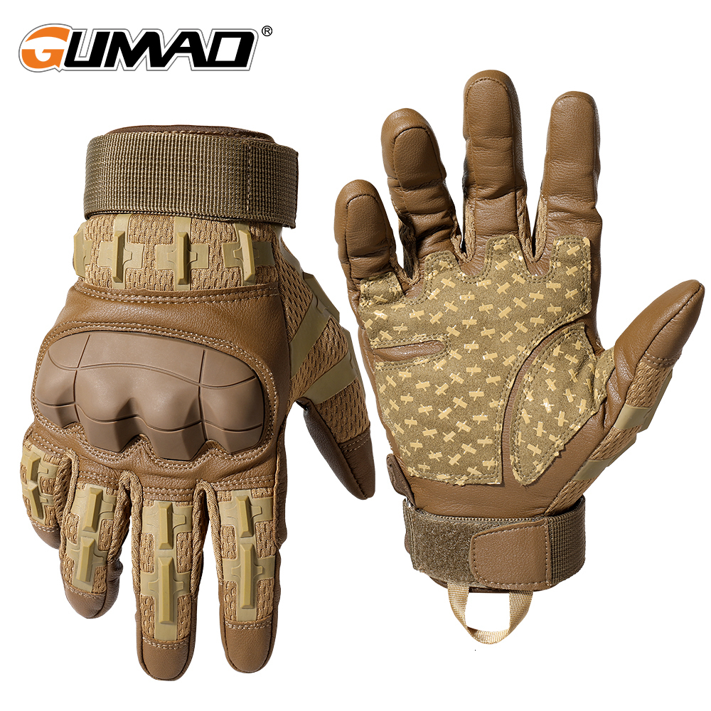 Sports Gloves Men's Touch Screen PU Leather Gloves Military Tactical Gloves Outdoor Sports Shooting Hunting Airsoft Cycling Full Finger Gloves 230918