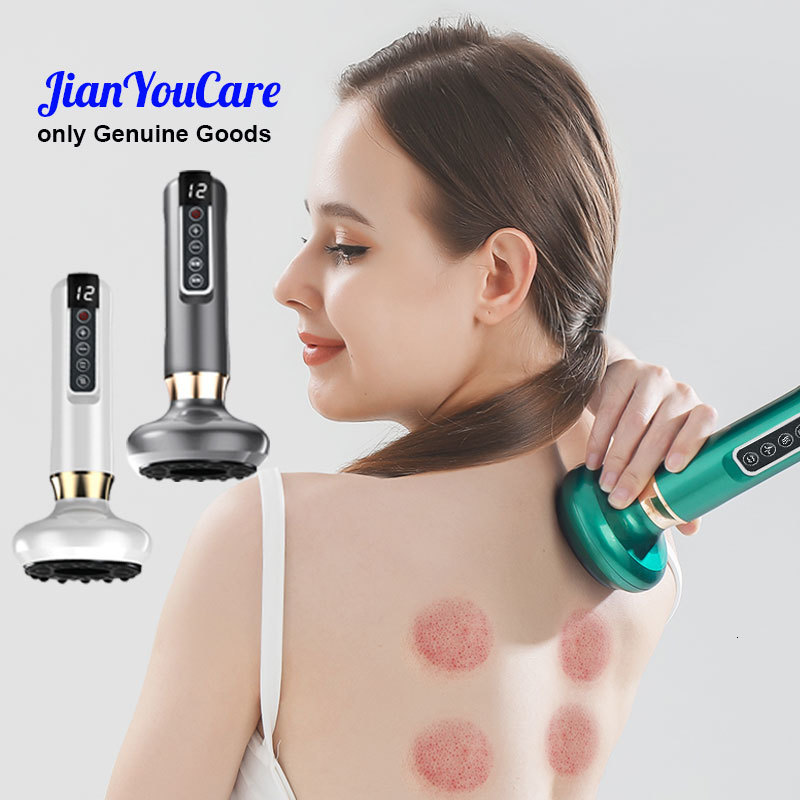 Back Massager JianYouCare Electric Vacuum skin Cupping Therapy Set Heating Suction cups Body blood Scraping guasha cup Beauty Health 230918