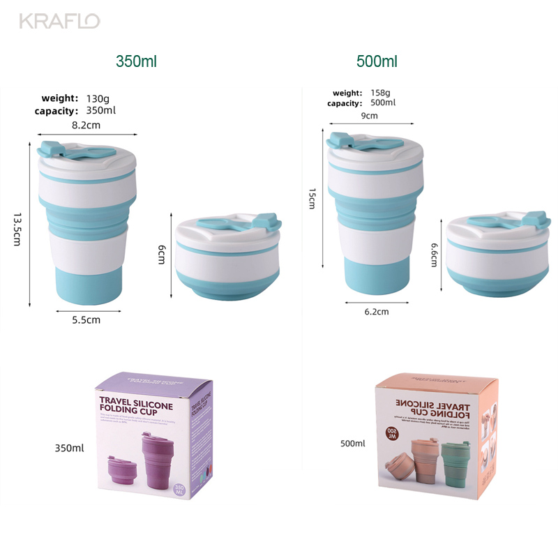 Silicone folding telescopic portable water outdoor multi-function travel direct hot sports folding mug coffee cup