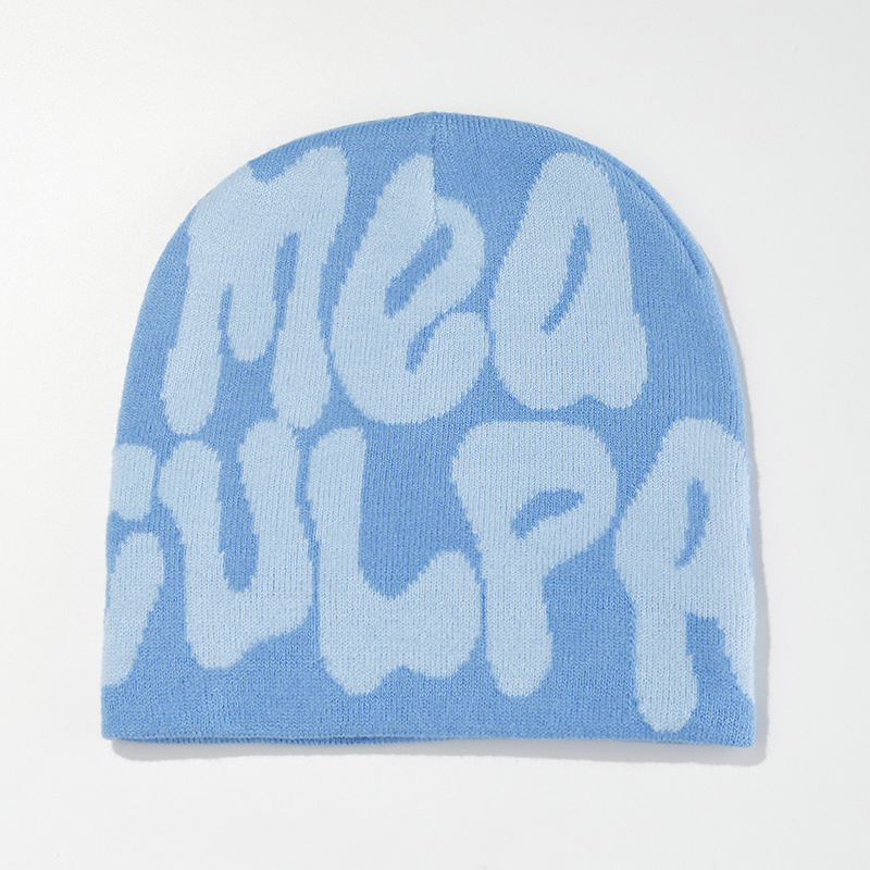 knitted fashion skull beanie cap bonnet designer Winter comfort letter classic multicolors pink blue cuffed brim keep warm