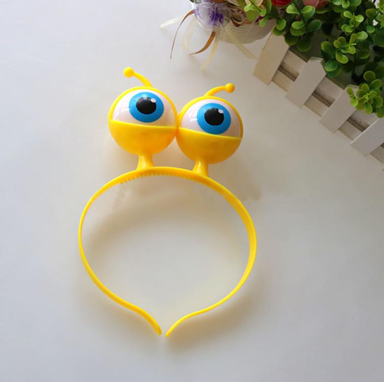 Funny Light Up Big Eyeball Headband Led Flashing Alien Antenna Headwear Martian Space Head Boppers Fashion Hair Accessories