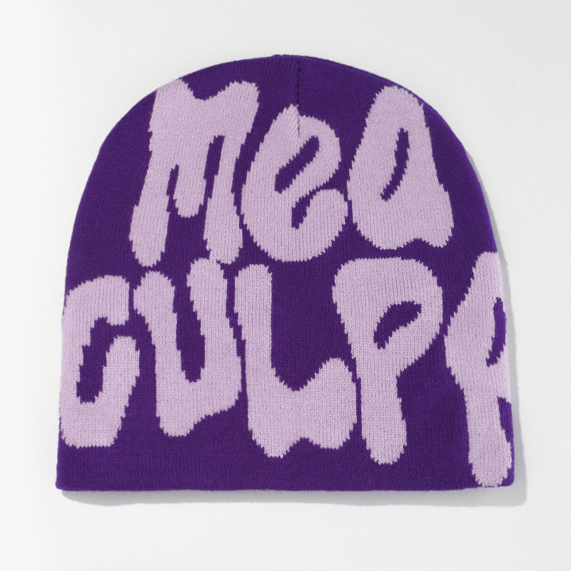 knitted fashion skull beanie cap bonnet designer Winter comfort letter classic multicolors pink blue cuffed brim keep warm