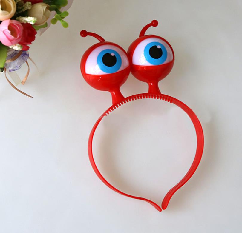 Funny Light Up Big Eyeball Headband Led Flashing Alien Antenna Headwear Martian Space Head Boppers Fashion Hair Accessories