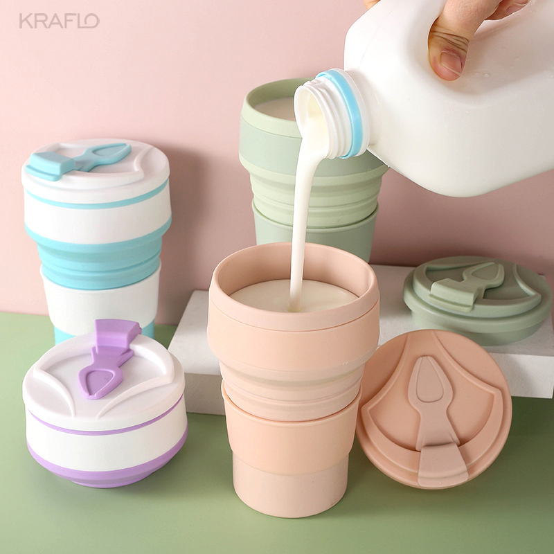Silicone folding telescopic portable water outdoor multi-function travel direct hot sports folding mug coffee cup