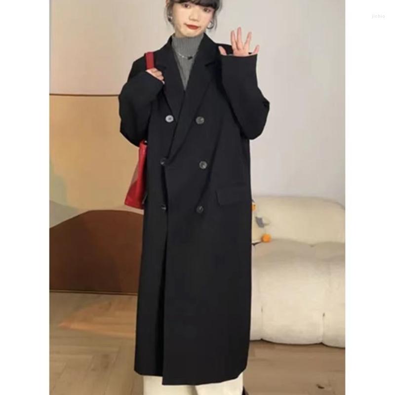 Womens Trench Coats Ladies Long Sleeve Jacket Feminine Blazer Femme Casual High-quality Double-breasted Coat Windbreak Female G420