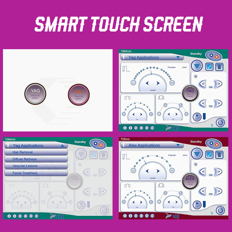 Dual Wave Alexandrite Laser Long Pulse laser Hair Removal Machine with 755nm Wave and 1064nm Wavelength
