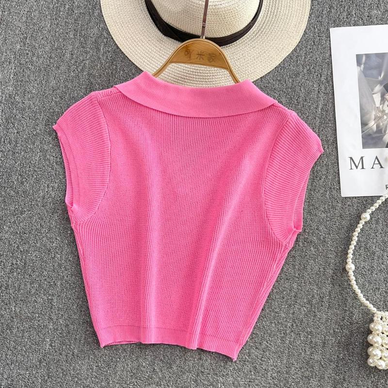 Womens T Shirts Summer Knitted Short Sleeve Hollow Out Thin Cropped Tshirt Crop Top For Slim Girls