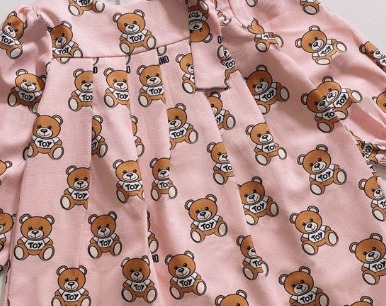 Girl s Dresses summer Fashion cartoon letter style kids girl clothes long sleeved bear print dress baby princess 2 10 years R250424