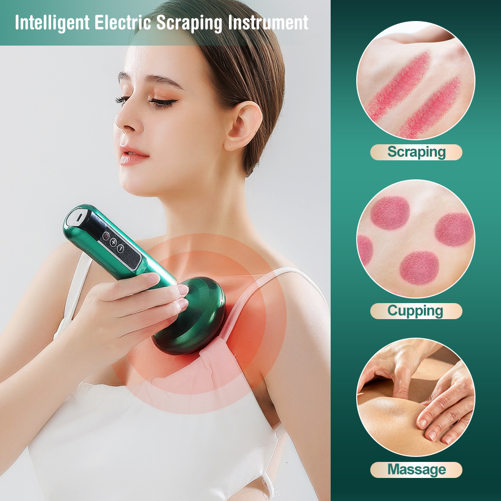 Back Massager JianYouCare Electric Vacuum skin Cupping Therapy Set Heating Suction cups Body blood Scraping guasha cup Beauty Health 230918
