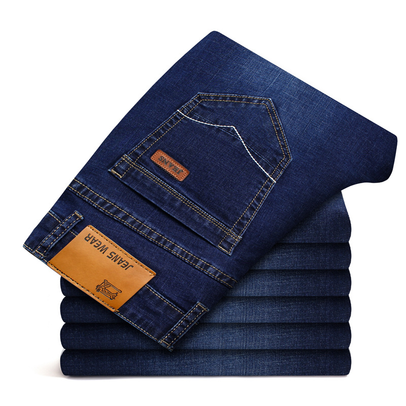 Mens Stretch Jeans Summer Lightweight Thin Denim Black Blue Slim Fit Dress Jeans1