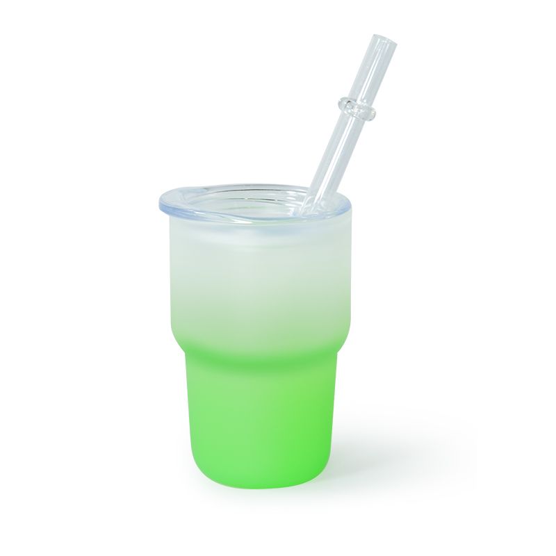 3oz mini gradient sublimation tumbler colored frosted shot glass with straw and lid FY5803