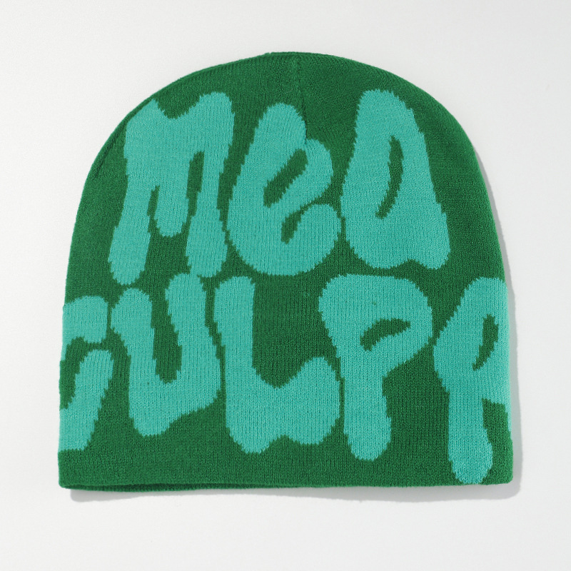 knitted fashion skull beanie cap bonnet designer Winter comfort letter classic multicolors pink blue cuffed brim keep warm