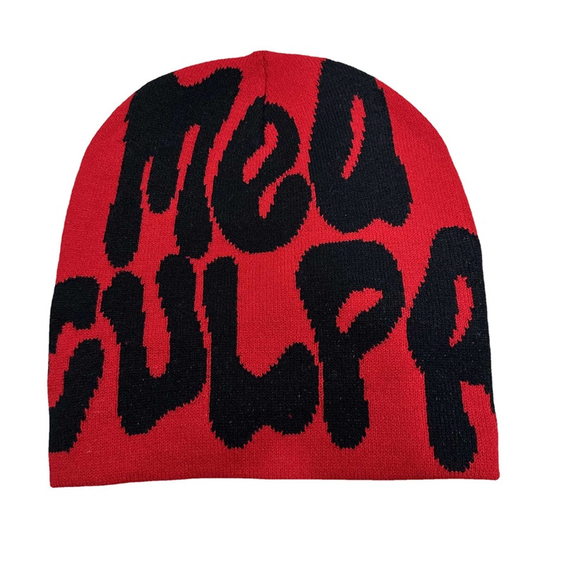 knitted fashion skull beanie cap bonnet designer Winter comfort letter classic multicolors pink blue cuffed brim keep warm