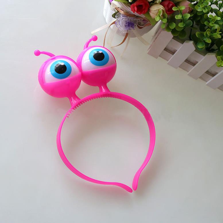 Funny Light Up Big Eyeball Headband Led Flashing Alien Antenna Headwear Martian Space Head Boppers Fashion Hair Accessories