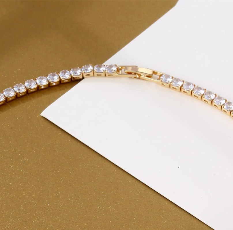 Pendant Necklaces Trendy 4mm Lab Diamond Necklace White Gold Filled Party Wedding Necklaces For Women Bridal Tennis Chocker Jewelry Gift 230918