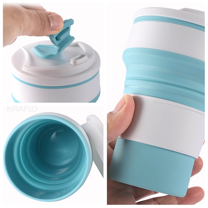 Silicone folding telescopic portable water outdoor multi-function travel direct hot sports folding mug coffee cup