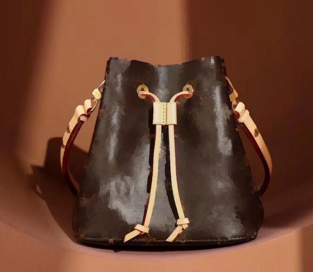 Designer Luxury handbags purse Bucket Leather Shoulder Bag classic old flower NOE BB