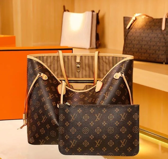Luxurys Designer Bag 2pcs Set Women Bags Handbag Shoulder Naverfull Louiseity Womens viutonity Composite Lvity Lady Clutch Tote Bag Female Coin Purse Wallet