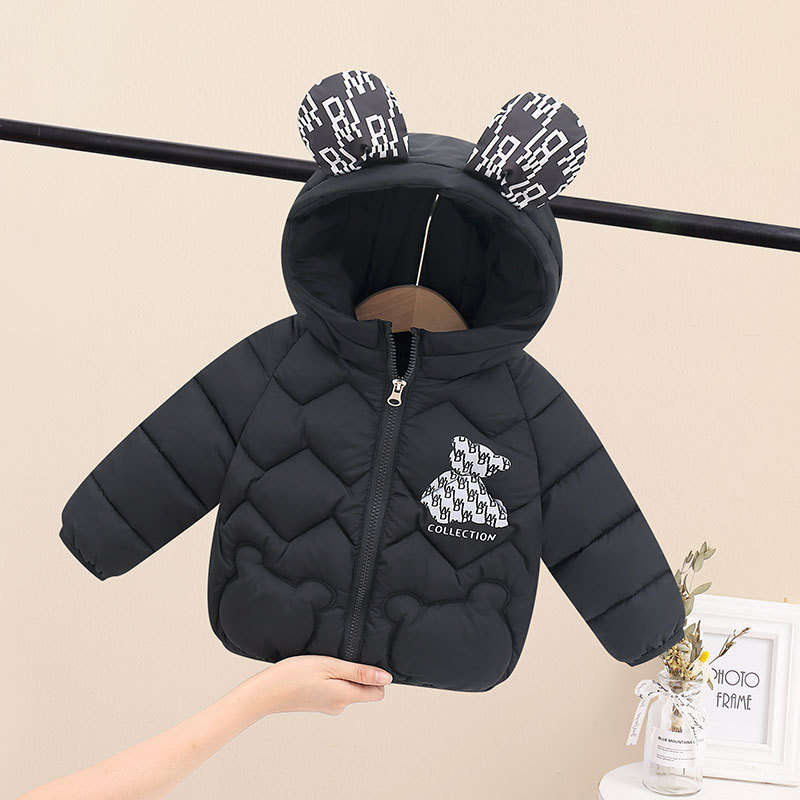 Down Coat Warm Thicken Down Jackets Children Cartoon Print Outerwear Girl Boy Autumn Cotton Clothing Baby Hooded Jackets Winter Coats 230919