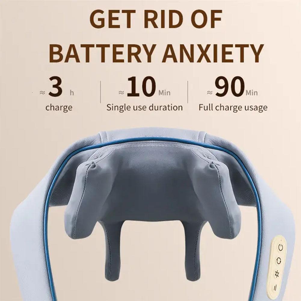Massaging Neck Pillowws 25W Back Neck Shoulder Massager Rechargeable Infrared Heated Vibrate Kneading Home Massage Shawl Health Care 230918