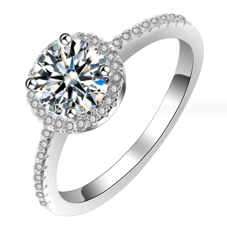 Choucong Brand Handmade Wedding Jewelry Sets Real 100% 925 Sterling Silver Round Cut White Moissanite Zircon CZ Diamond Stud Earring Necklace Ring For