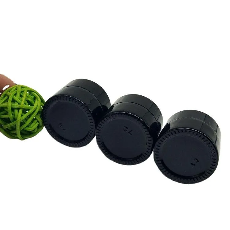 wholesale 5ml UV Protection Black Tempered Glass Jar Bottle Food Grade Non Stick No Leak Wax Dab Extracts Concentrate Container 12 LL