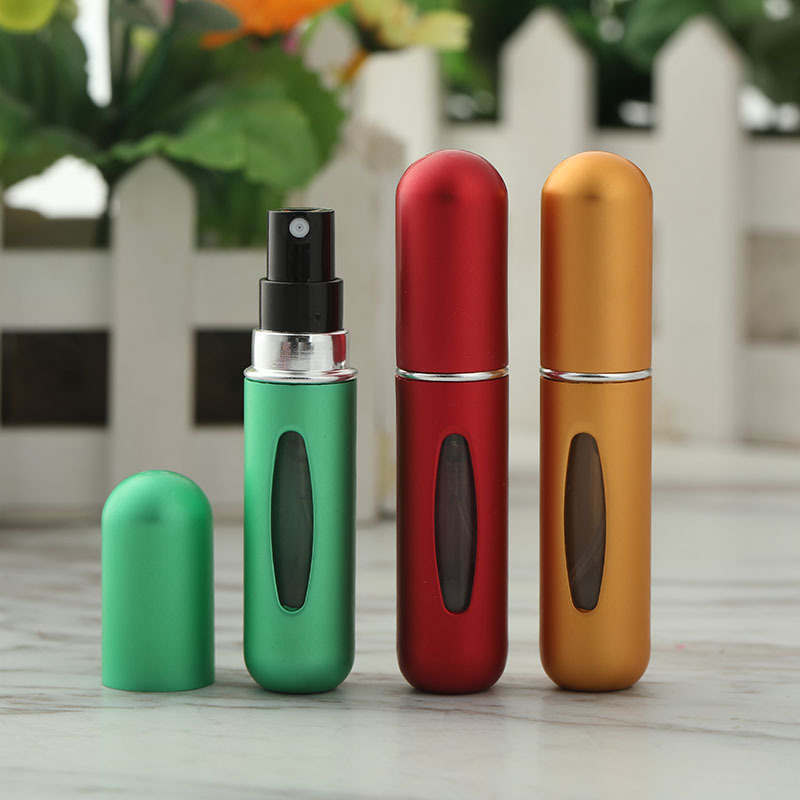 wholesale Portable Wholesale Refillable Perfume Atomizer Bottles 5Ml Mini Glass Aluminum Fragrance Fashion Lady Colorful Spray Scent Pump Case Atomise