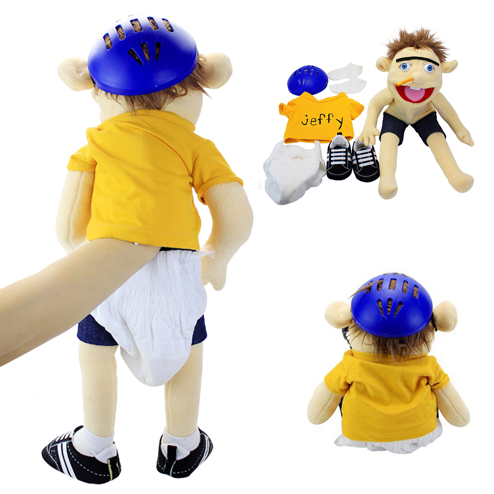 Colorful Holiday-Themed Jeffy 60 Centimeter Plush Prop - Ideal Christmas Present