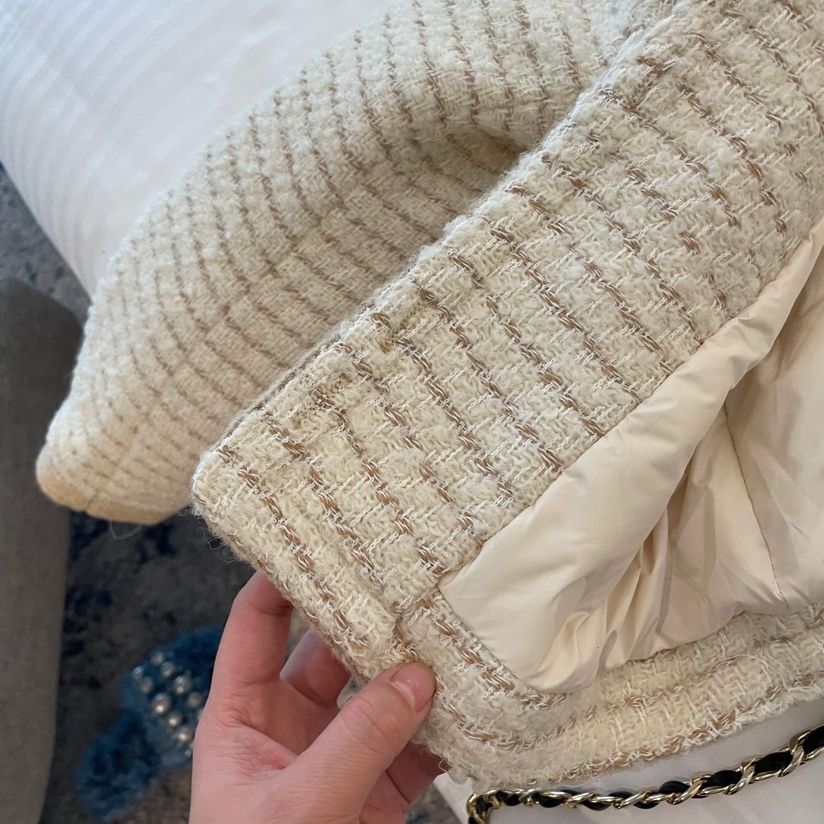 Women's Jackets Women's Small Fragrant Wind Down Knitted Tweed Short Coat Autumn/Winter Thickened Fashion Versatile Tweed Top Women 230919