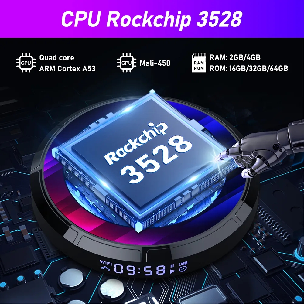 2023 Android 13 TV BOX H96 MAX RK3528 Dual Wifi 2.4G 5G 8K HDR Media Player AV1 Wifi6 3D BT5.0 4GB64GB Smart Set Top Box H96max