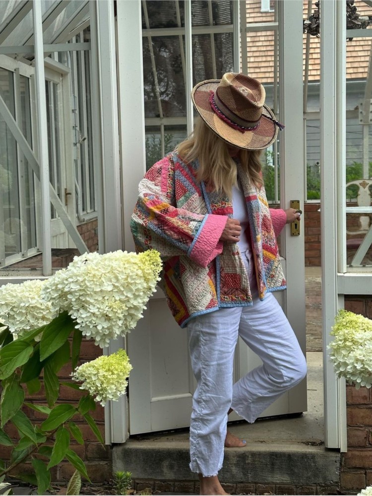 Women's Jackets Pink Vintage Print Patchwork Cotton Coats For Woman Casual Loose Long Sleeve Short Jackets Autumn Female High Street Outerwear 23