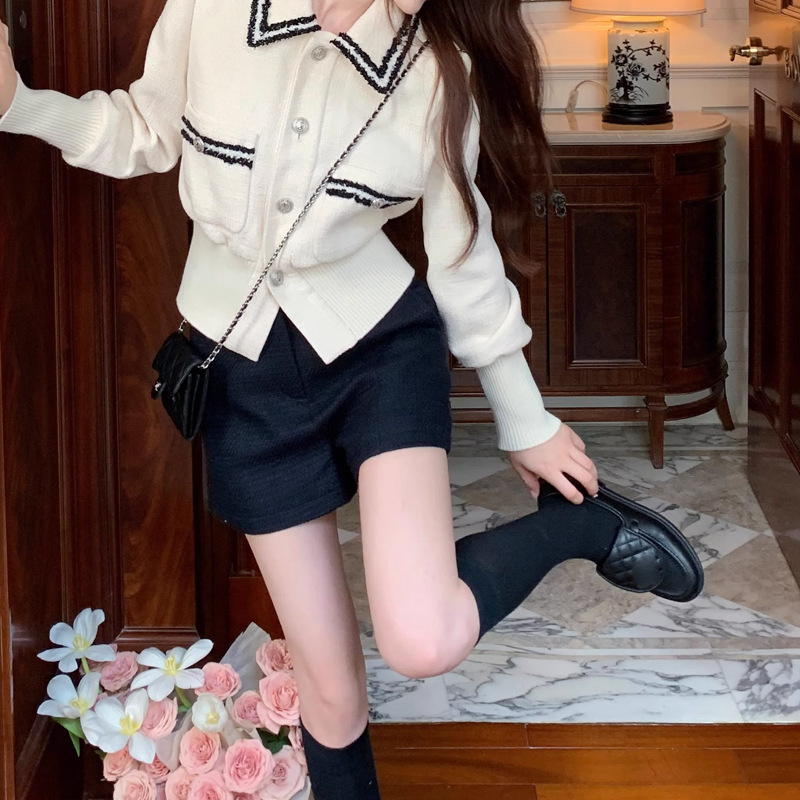 WOMENS maje CONTRASTING TWEED-STYLE JACKET