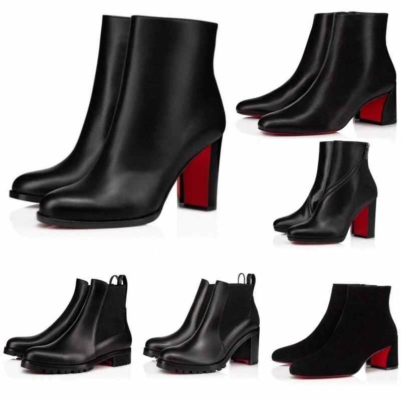 shoe s popular trendy women short booties dress ankle boot heels luxury soles heel party 35 41iijl bp christian louboutian louboutinr loubitons red bottomshoes RK9Q