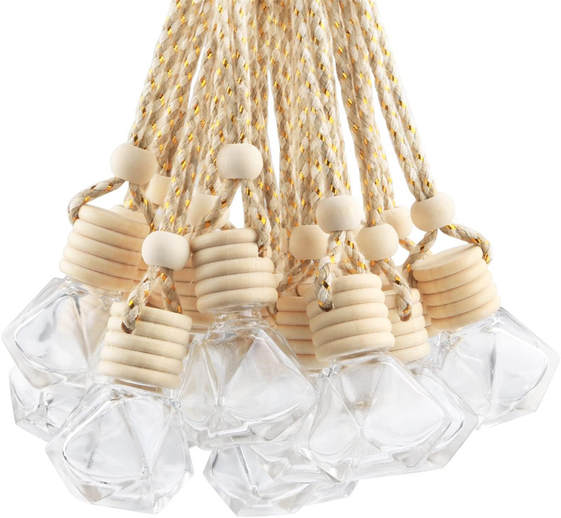 Car Perfume Bottle Diffusers Pendant Perfume Ornament Air Freshener for Essential Oils Fragrance Empty Glass Bottles