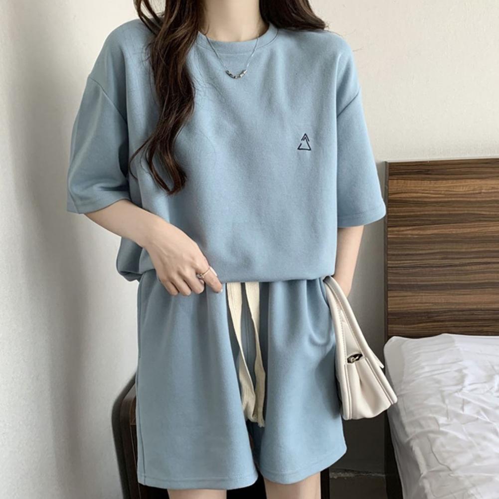 Women's Tracksuits Casual Summer Top and Shorts Set for Women Tracksuit Two-piece Suit Female Sports Short Sleeve Print Letter Classic Women'