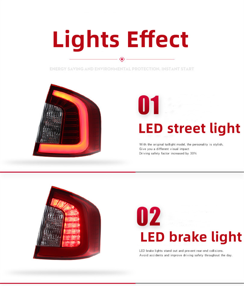 Car Light For Ford Imported EDGE 2009-2014 LED Taillight Assembly Light Guide Running Lights Rear Brake Lights
