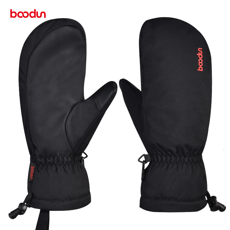 Ski Gloves Boodun Men Women Winter Windproof Waterproof Snow Snowboard Skiing Thermal Fleece Warm with PU Palm 230918
