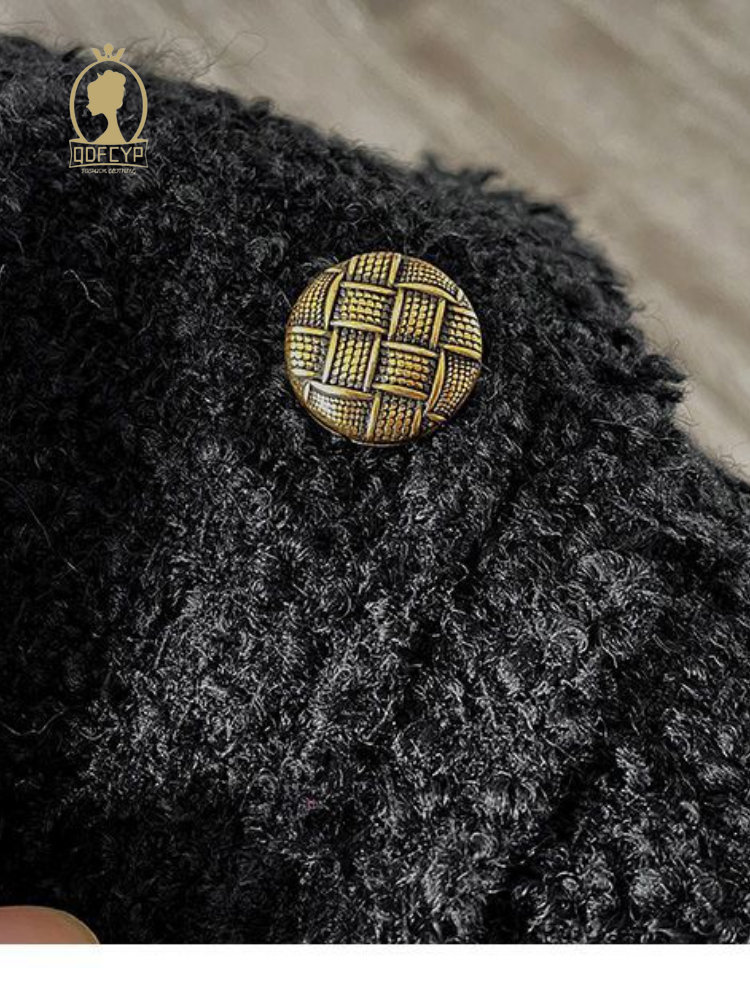 Women's Jackets Autumn women's Black Coat Short Casual Temperament Style Coarse tweed jacket korean fashion Elegant Long Sleeve Top 230919