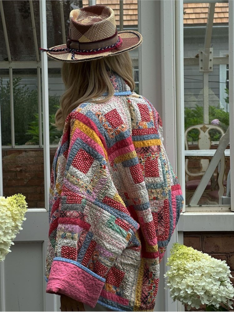 Women's Jackets Pink Vintage Print Patchwork Cotton Coats For Woman Casual Loose Long Sleeve Short Jackets Autumn Female High Street Outerwear 23