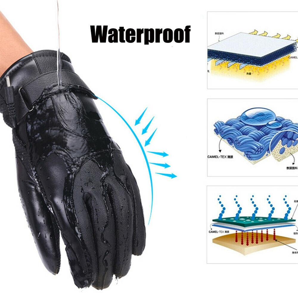 Ski Gloves CyclingElectric Heated Rechargeable USB Hand Warmer Heating Winter Motorcycle Thermal Touch Screen Bike Waterproof 230918