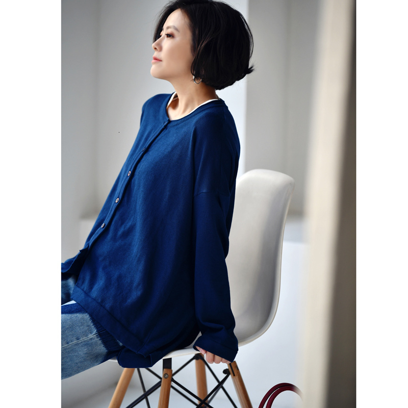 Women's Jacket's Wool Blends MICOCO W3008c Literature And Art Simple Versatile Loose Silhouette Feeg Before Short After Long Knit Cardigan C