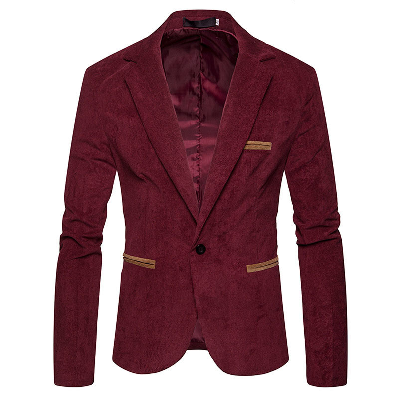 Men's Suits Blazers Fashion Men's Corduroy Leisure Slim Suit Jacket High Quality Casual Man Blazers Jacket Coat Men Single Button X02 230919