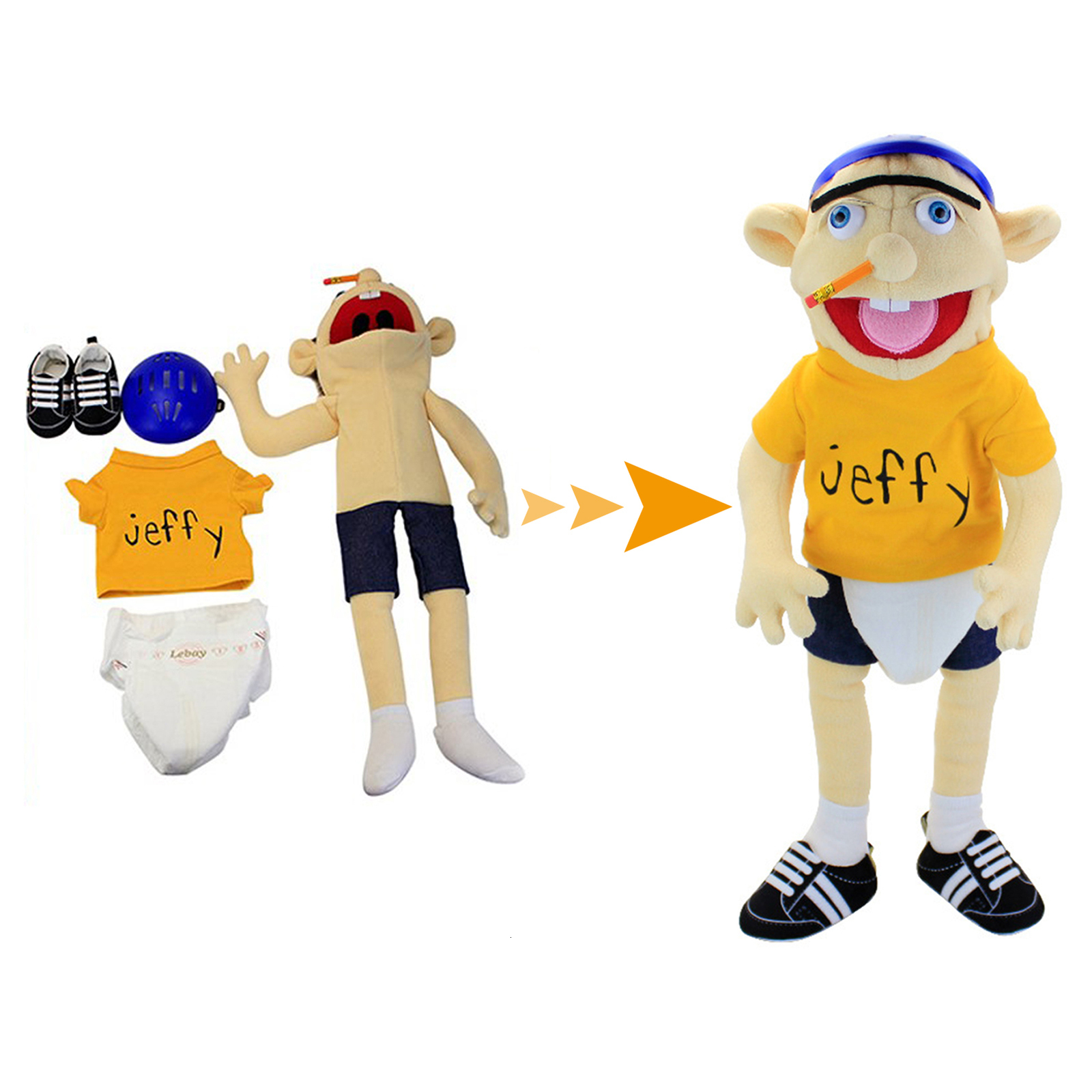 Colorful Holiday-Themed Jeffy 60 Centimeter Plush Prop - Ideal Christmas Present