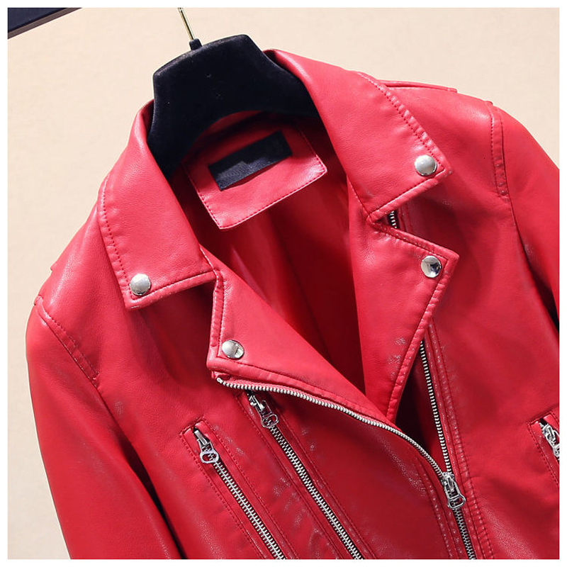 Jackets Leather Jacket Slim Versatile Zipper Short Washable Spring And Autumn Women's Clothing 230919
