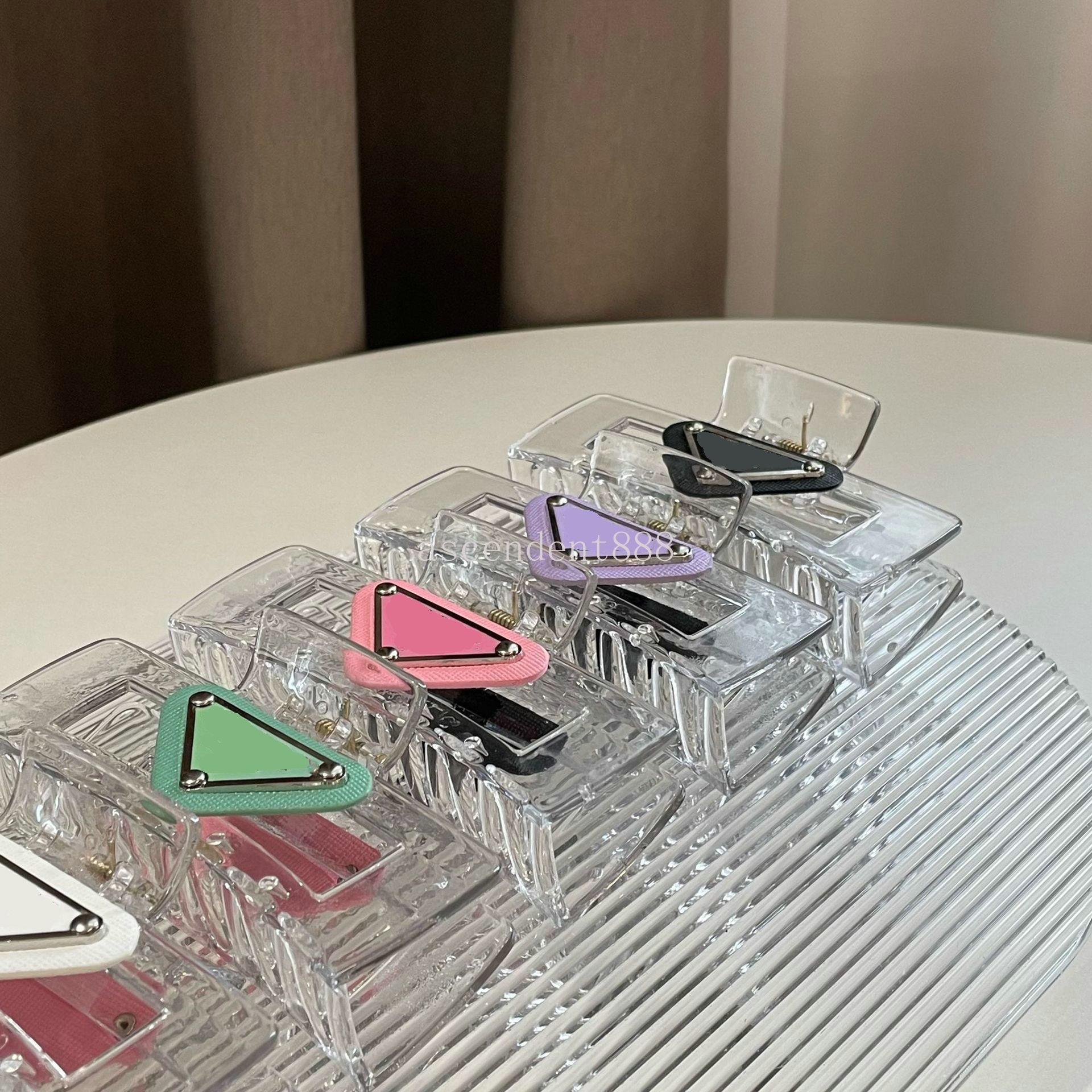 Barrettes Transparent Claw Shark Hairpin Triangle Letter P Clip Designer Jewelry Hair Accessories Free shipping