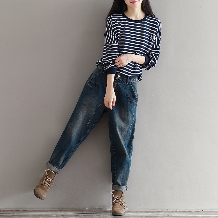 Women's Jeans Johnature Casual Loose Women 2023 Autumn Zippers Button Fashion Cothes Korean Full Length Pants 230918