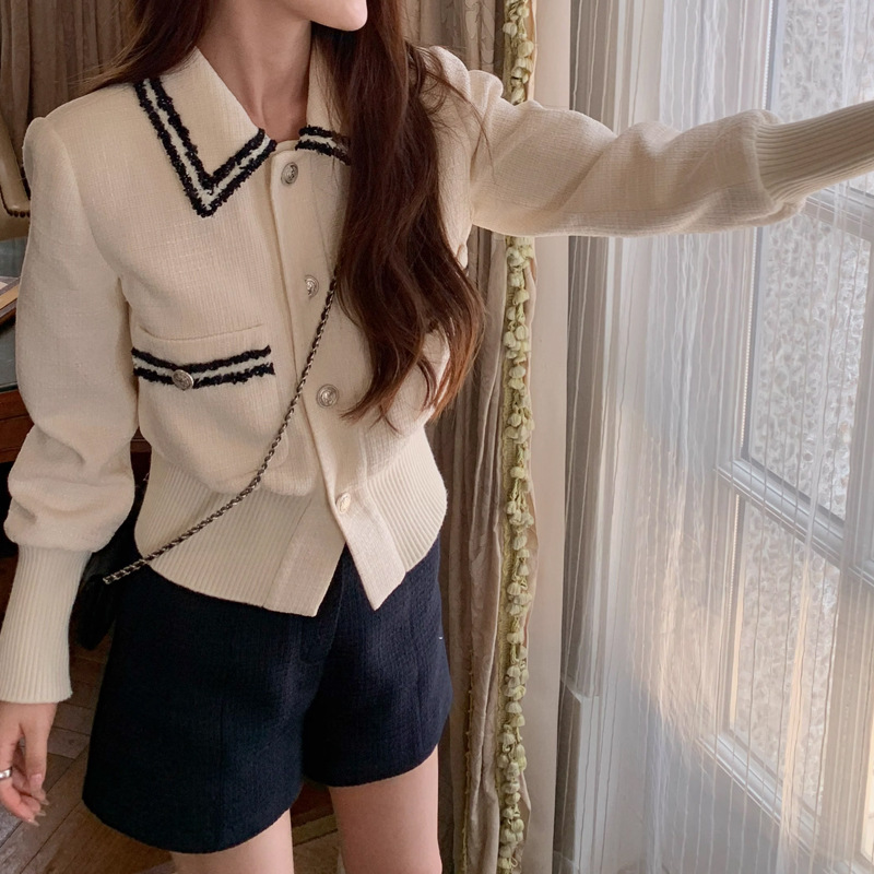 WOMENS maje CONTRASTING TWEED-STYLE JACKET