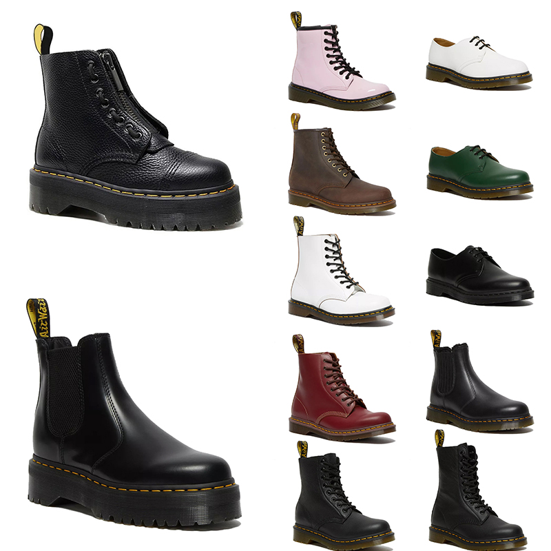 doc martens AirWair Platform womens Ankle martin Boot High dr martins designer Woman boots OG 1460 Jadon Smooth Leather Nappa woman Booties Low Loafers Flats Shoes