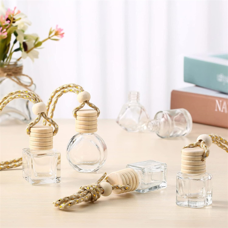 Car Perfume Bottle Diffusers Pendant Perfume Ornament Air Freshener for Essential Oils Fragrance Empty Glass Bottles